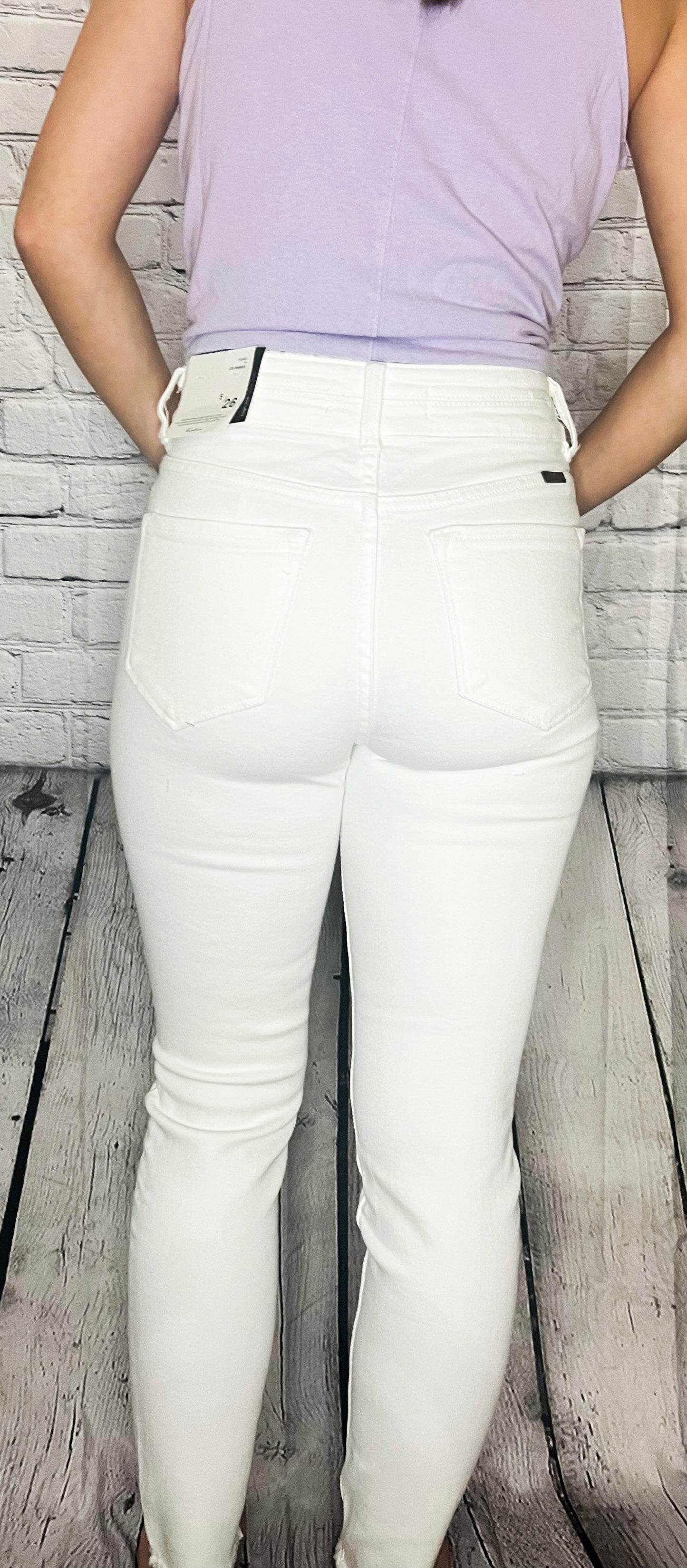 KanCan White Distressed Skinny Jeans